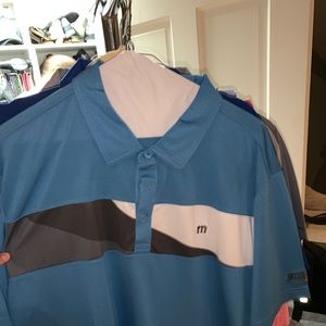 Blue w/ grey “Marshfield Country Club” golf shirt